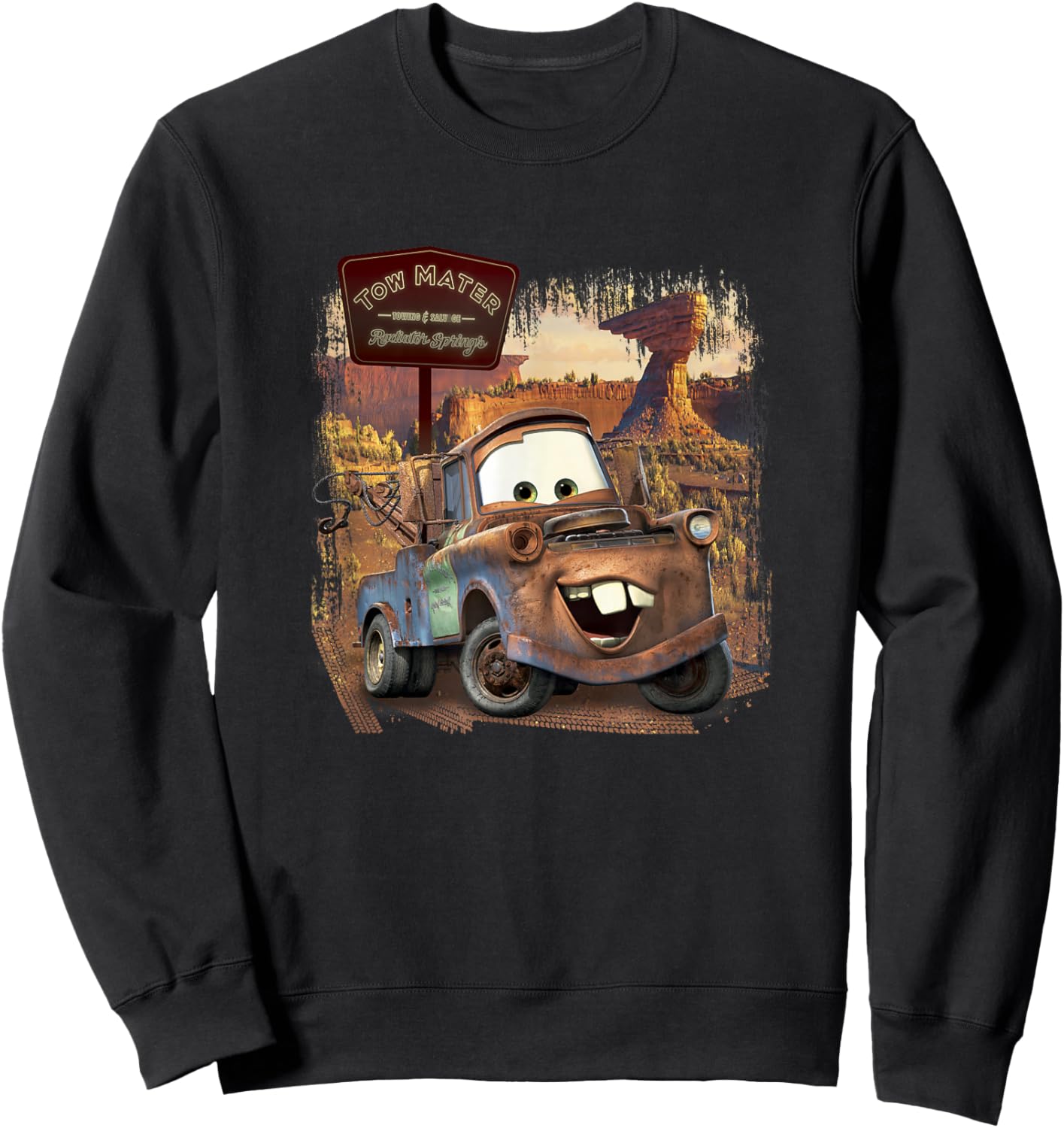 Disney Pixar Cars Tow Mater Welcome to Radiator Springs Sweatshirt - Sweatshirt | Black