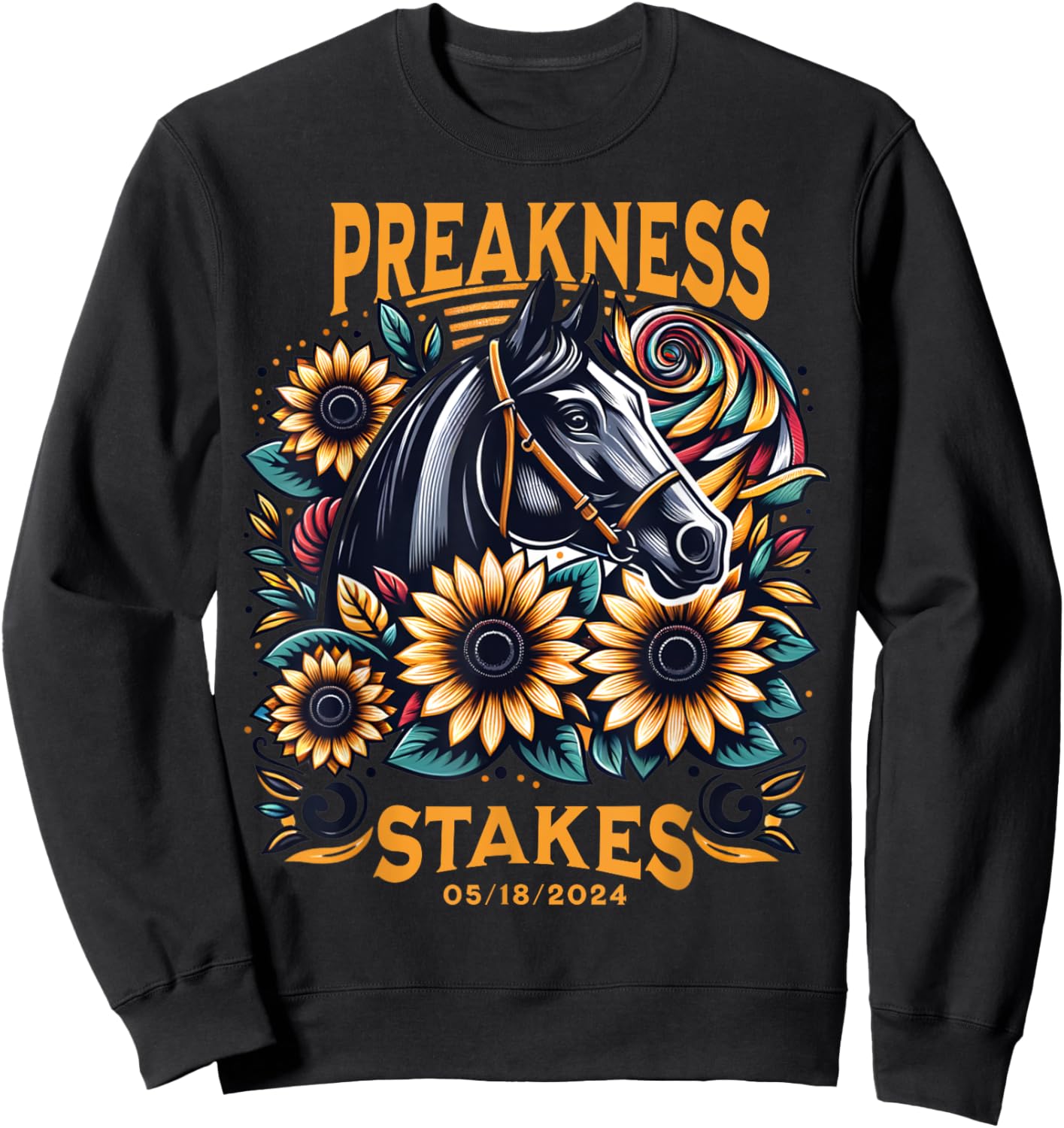 Preakness Stakes Horse Racing Outfit Women's Design Sweatshirt - Sweatshirt | Black
