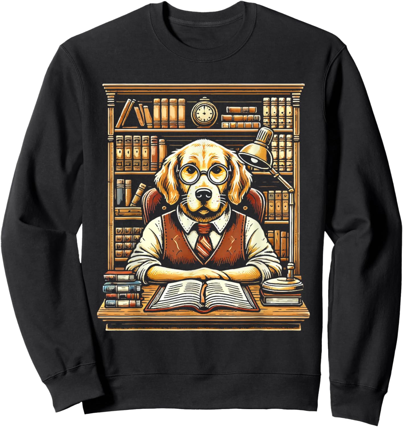 Dog Librarian Library Book Reading Books Bibliophile Sweatshirt - Sweatshirt | Black