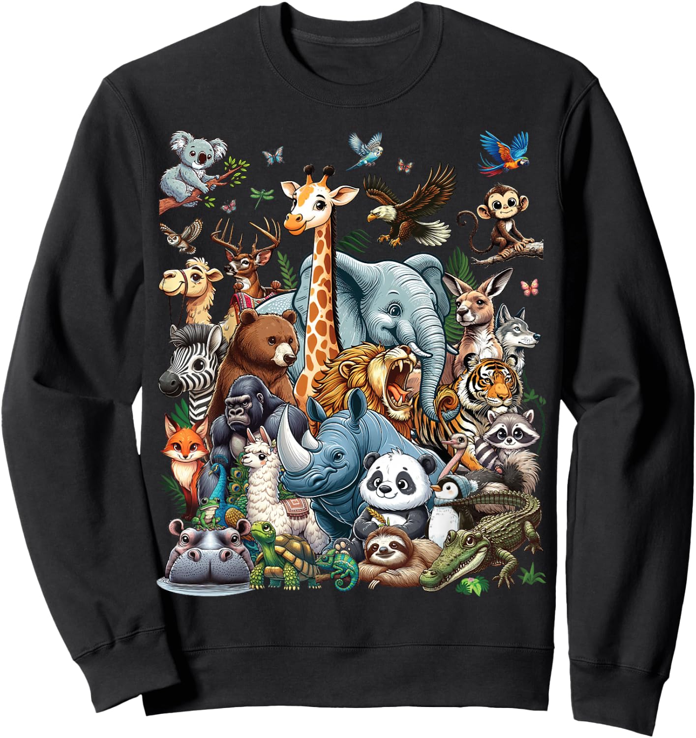 Zoo Animals Wildlife Safari Jungle Zoo Birthday Party Sweatshirt - Sweatshirt | Black
