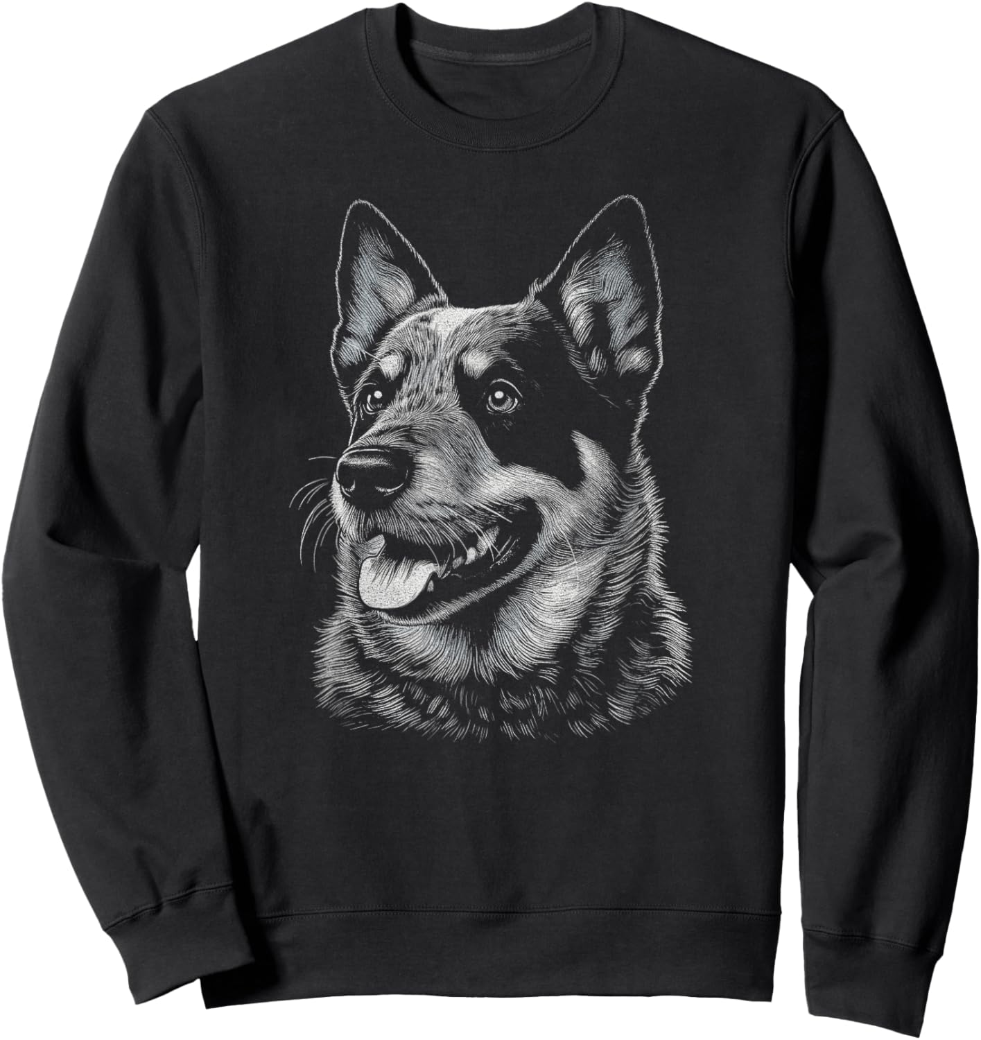Australian Cattle Dog Blue Heeler Art and Men Sweatshirt - Sweatshirt | Black