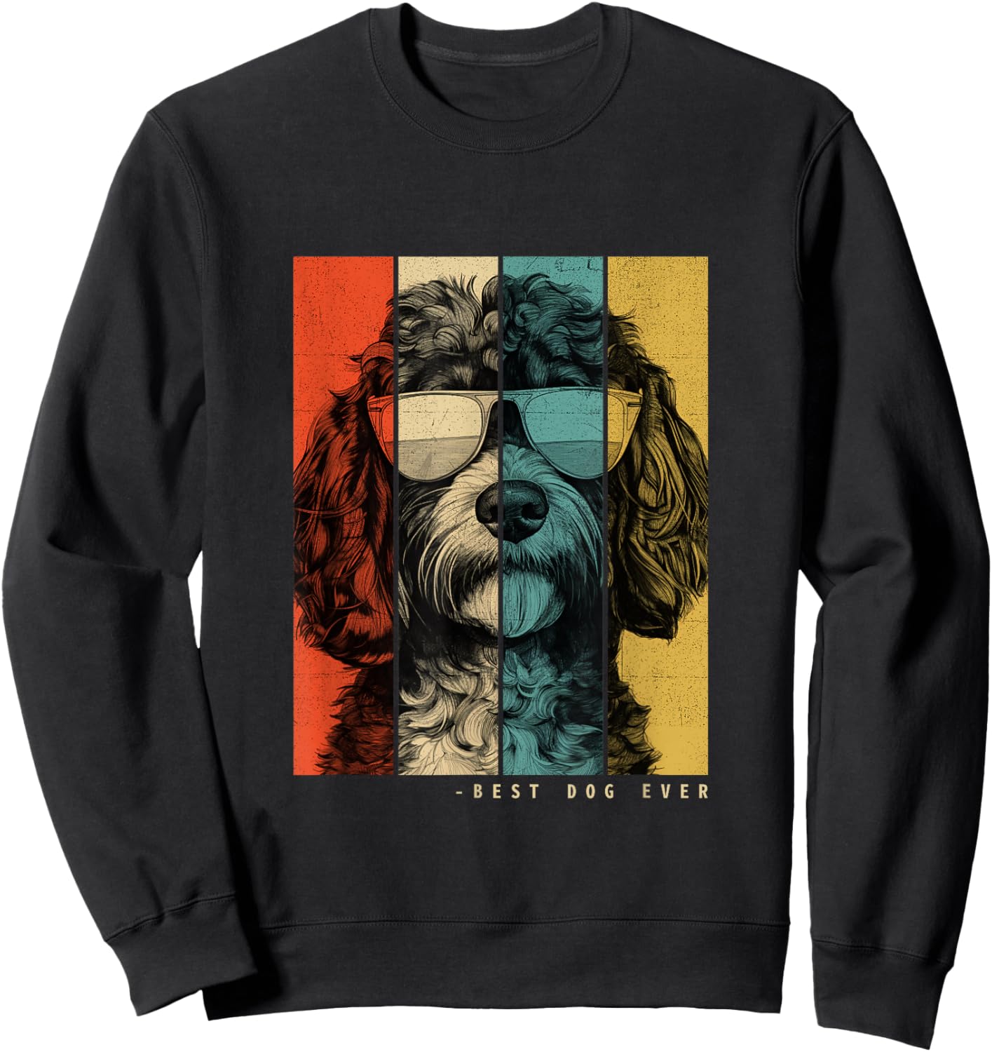 Vintage Cockapoo Dog Mom Dad Kids Men Women Sweatshirt - Sweatshirt | Black