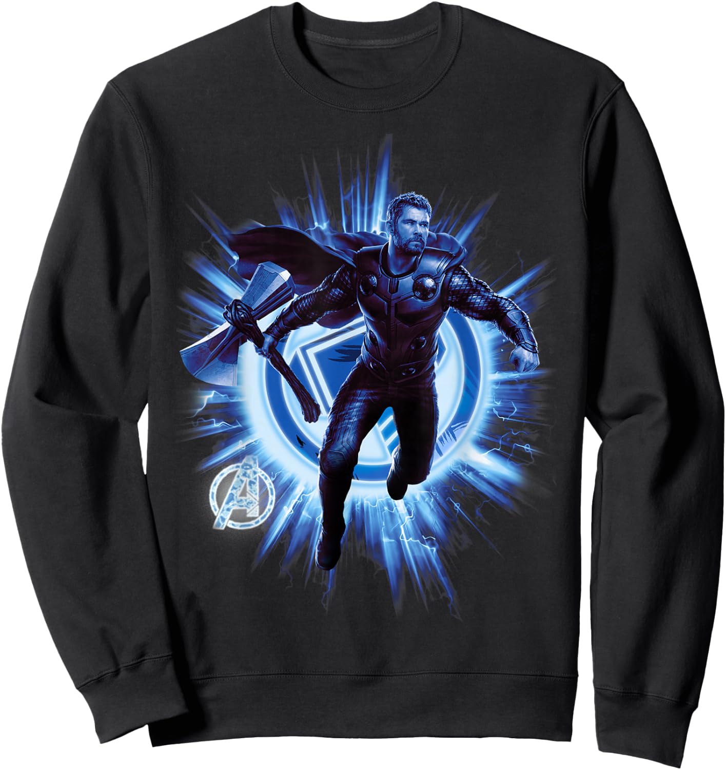 Marvel Avengers Endgame Thor Blast Poster Graphic Sweatshirt - Sweatshirt | Black