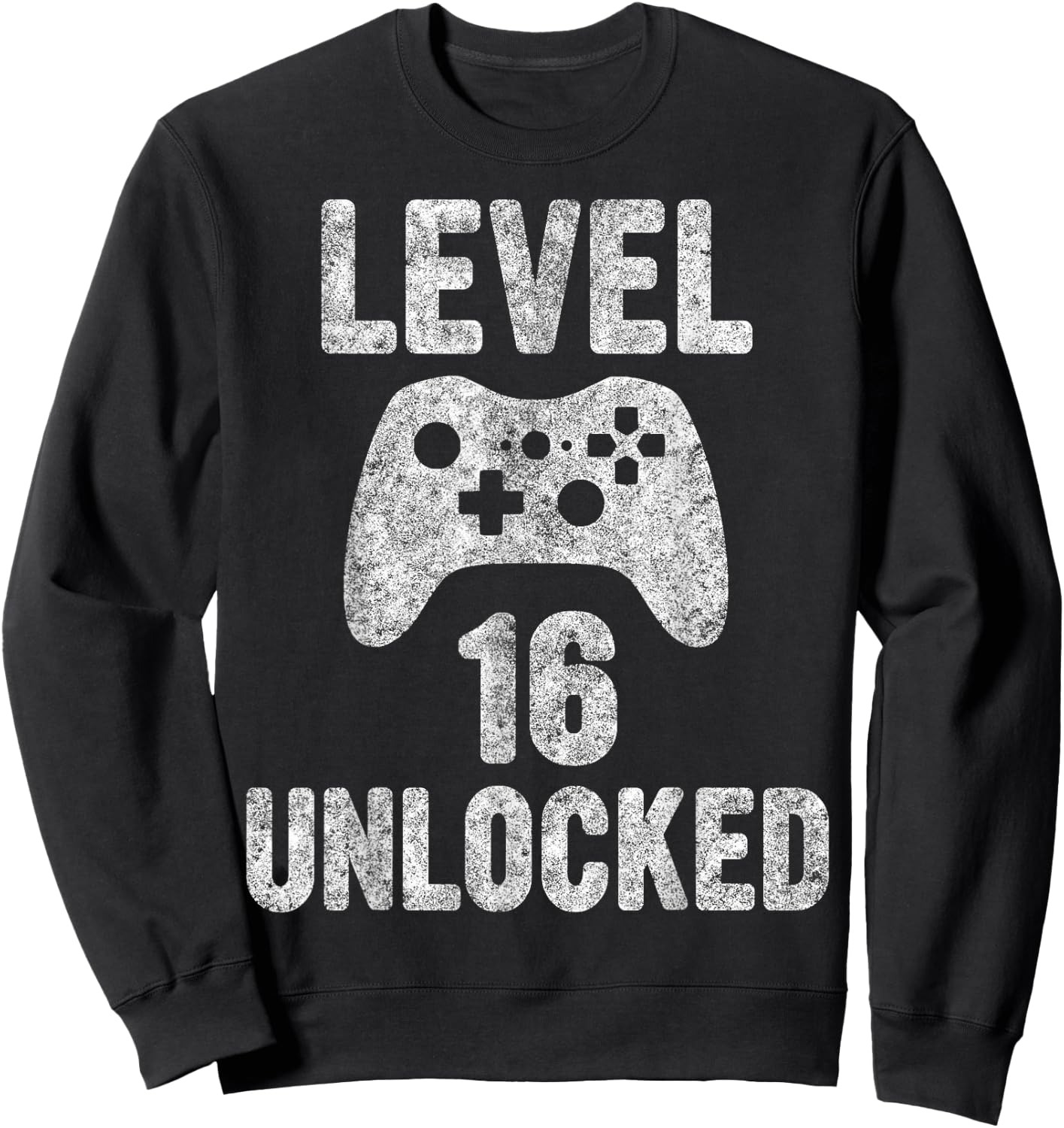 Cute Video Gamer 16th Birthday Gift Level 16 Unlocked Sweatshirt - Sweatshirt | Black