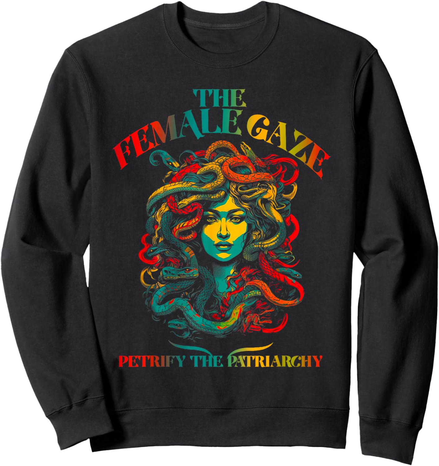 The female gaze Petrify The Patriarchy Medusa Sweatshirt - Sweatshirt | Black