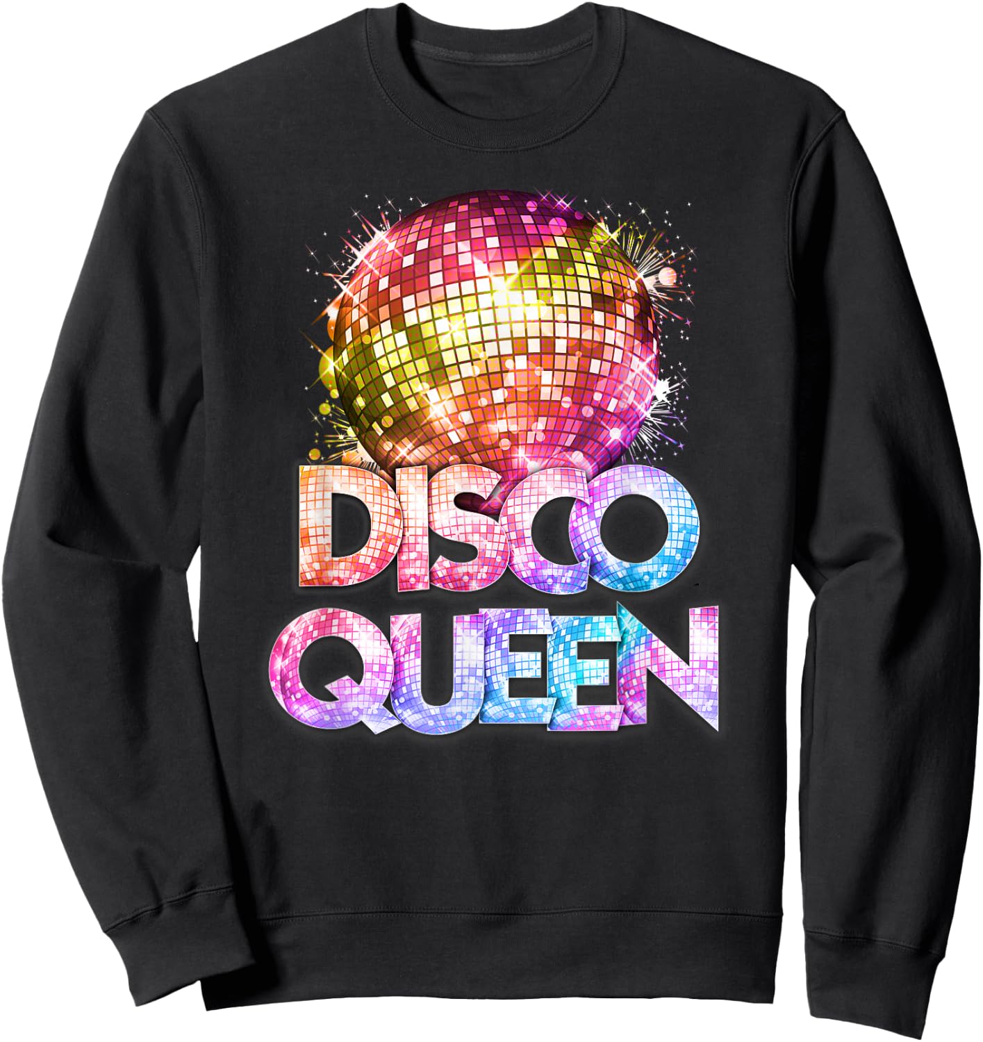 Disco Queen - 70's Disco Themed Vintage Seventies Costume Sweatshirt - Sweatshirt | Black
