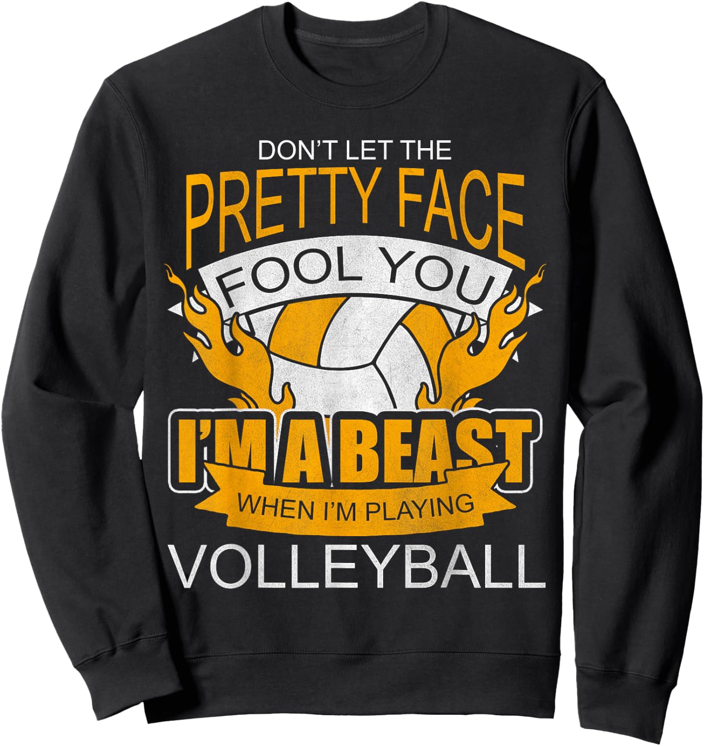 Funny Volleyball Gift Teen Girls Women Kids Volleyball Sweatshirt - Sweatshirt | Black