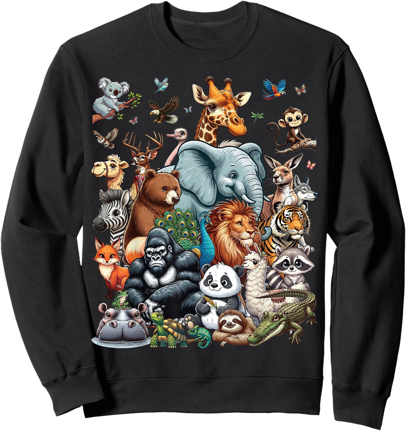 Zoo Animals Wildlife Safari Jungle Zoo Birthday Party Sweatshirt - Sweatshirt | Black