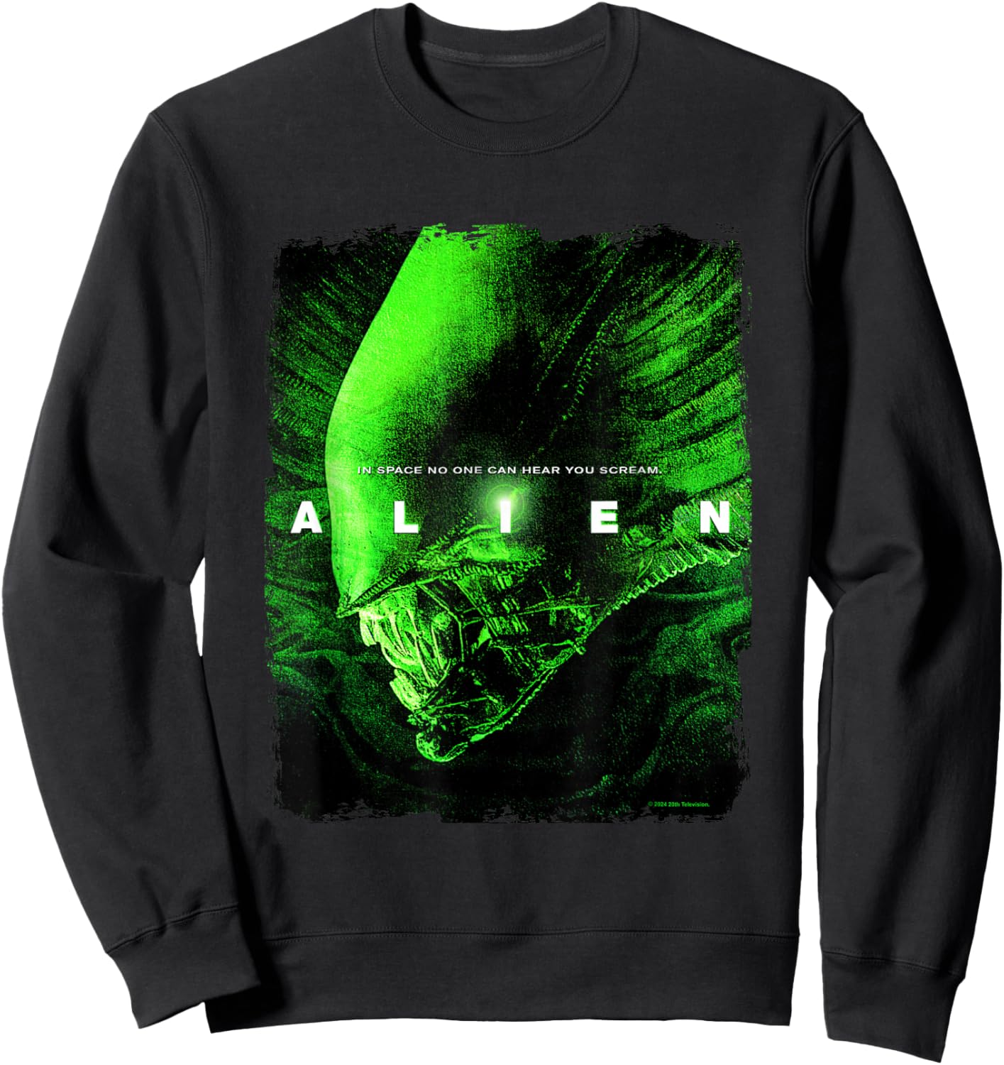 Aliens Iconic Xenomorph Neon Profile Big Chest Portrait Sweatshirt - Sweatshirt | Black