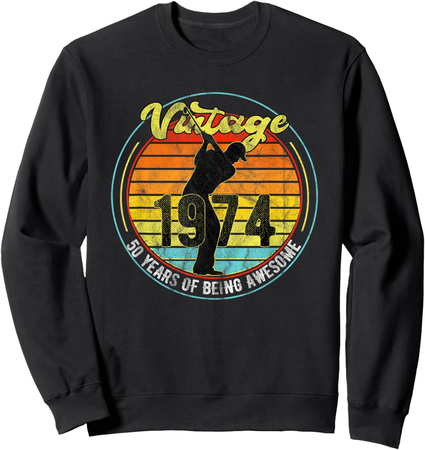 50 Year Old Gifts Vintage Golf Golfer 1974 50th Birthday Sweatshirt - Sweatshirt | Black