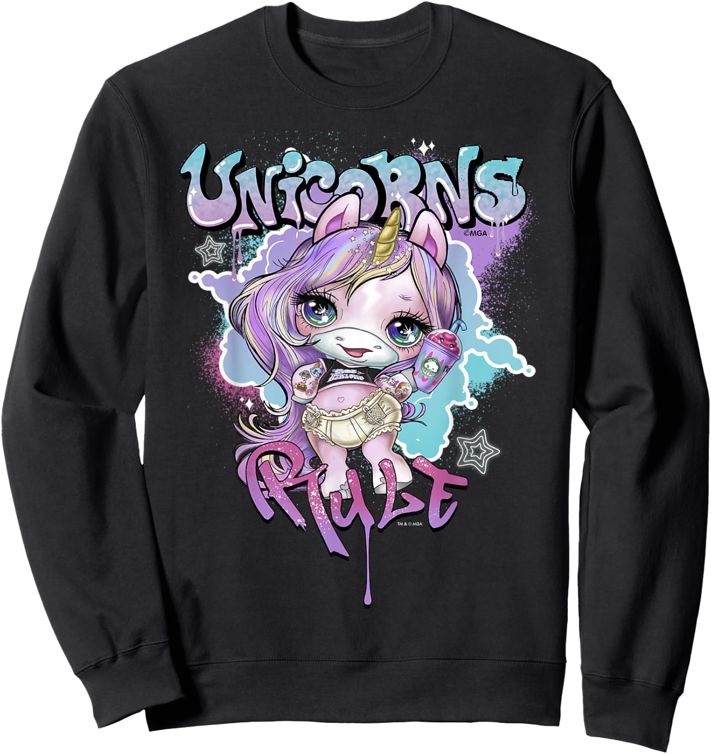 Poopsie Slime Surprise Unicorns Rule Sweatshirt - Sweatshirt | Black