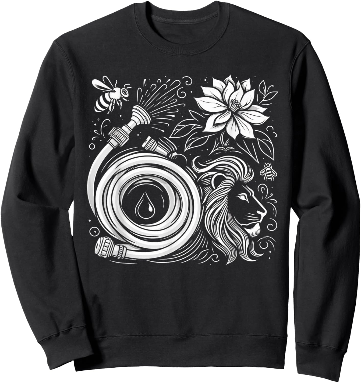 Funny Hose Bee Lion Sweatshirt - Sweatshirt | Black