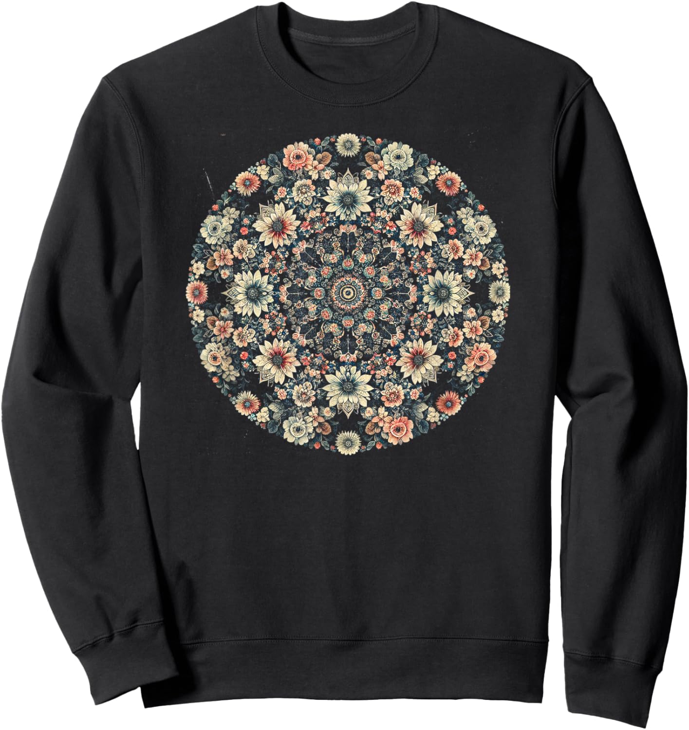 Floral Kaleidoscope Sweatshirt - Sweatshirt | Black