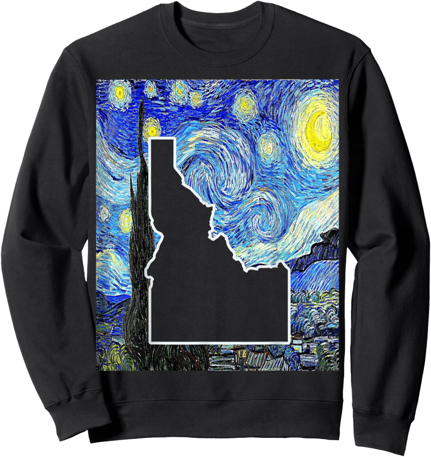 Idaho State Starry Night Idaho Map Idahoan Sweatshirt - Sweatshirt | Black