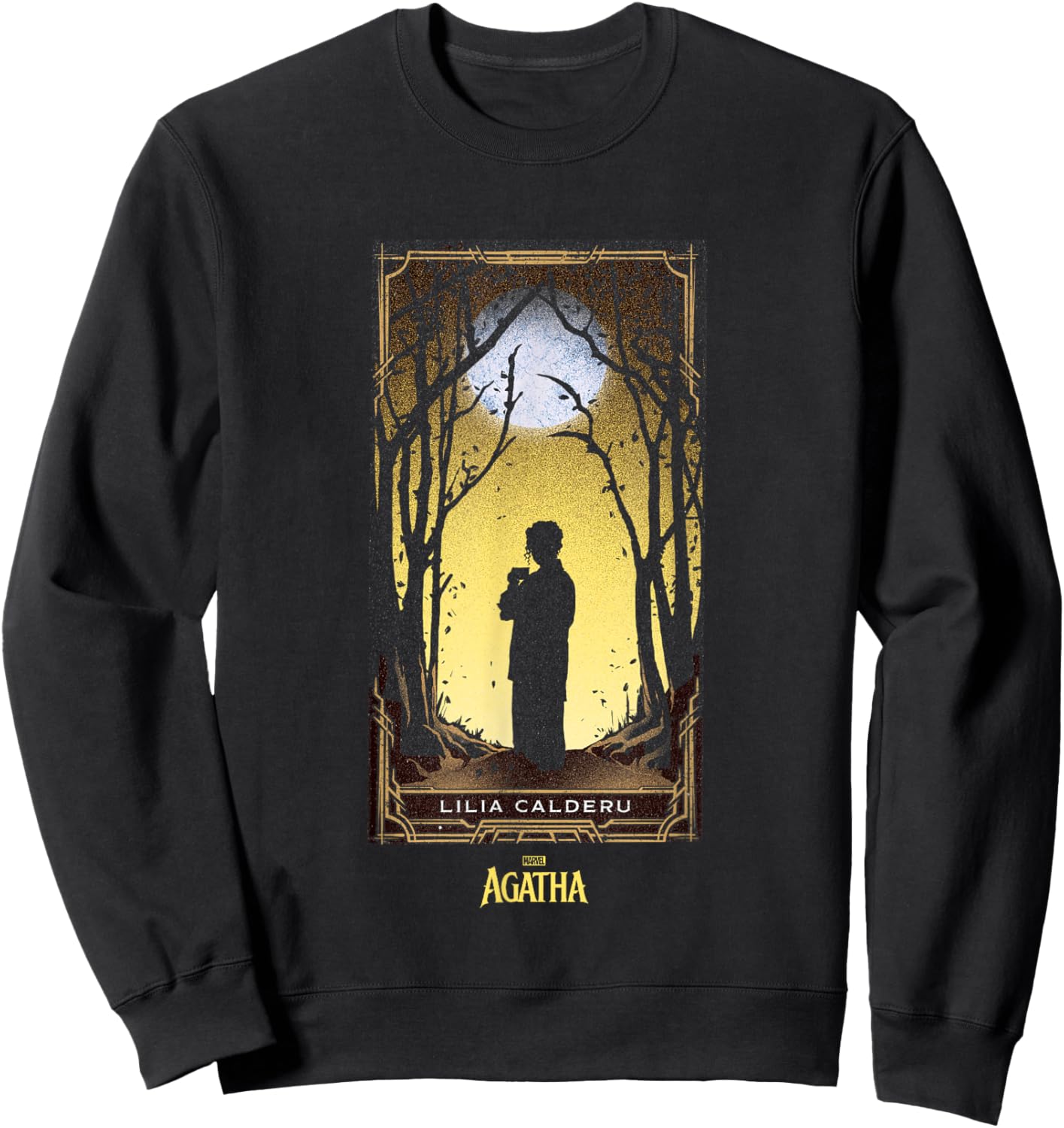 Marvel Agatha All Along Lilia Calderu Tarot Card Vintage Sweatshirt - Sweatshirt | Black