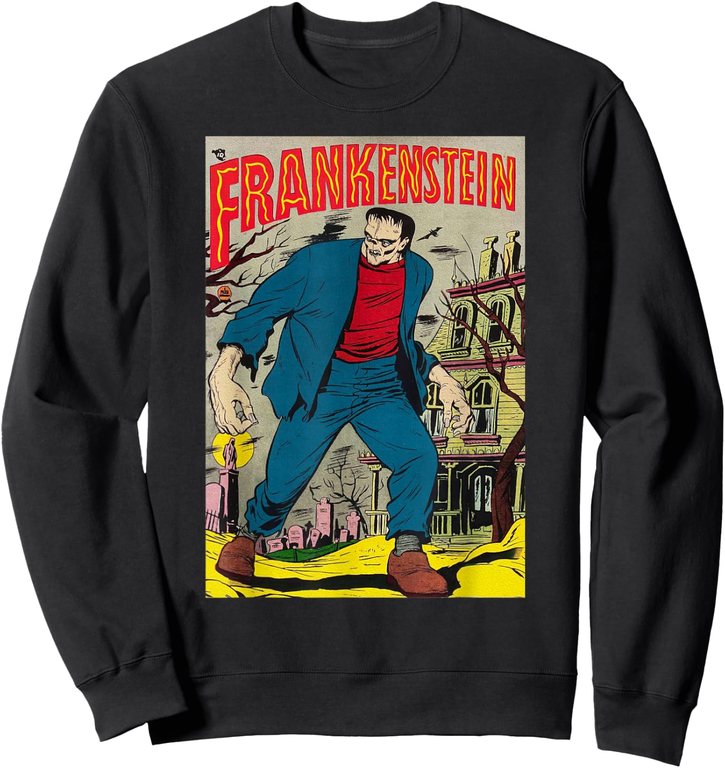 Classic Monster Poster Horror Comic Book Frankenstein Sweatshirt - Sweatshirt | Black