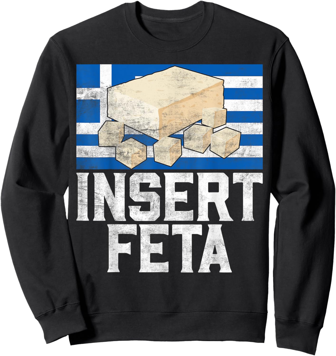 Insert Feta Greek Sweatshirt - Sweatshirt | Black