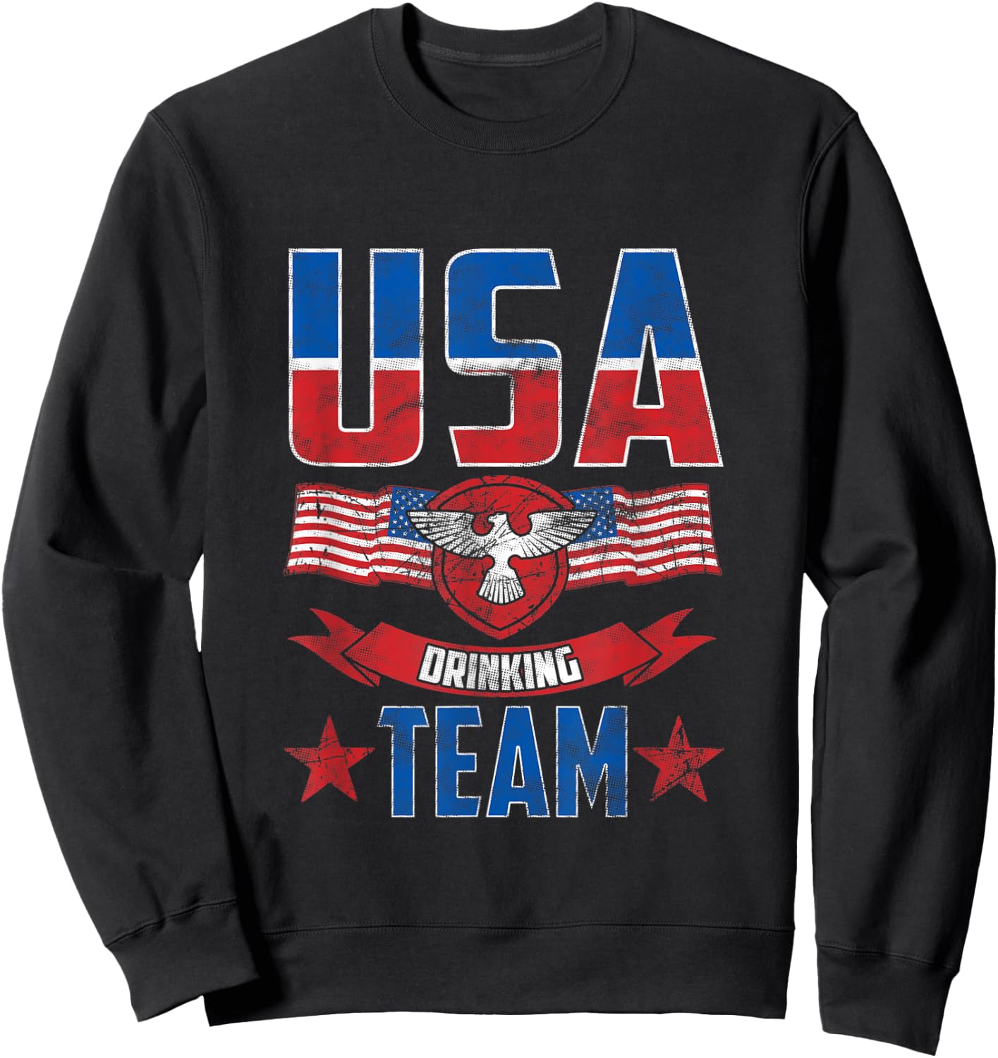 Beer Gift Funny USA Drinking Team Patriotic Beer Wine Lover Women Men Sweatshirt - Sweatshirt | Black