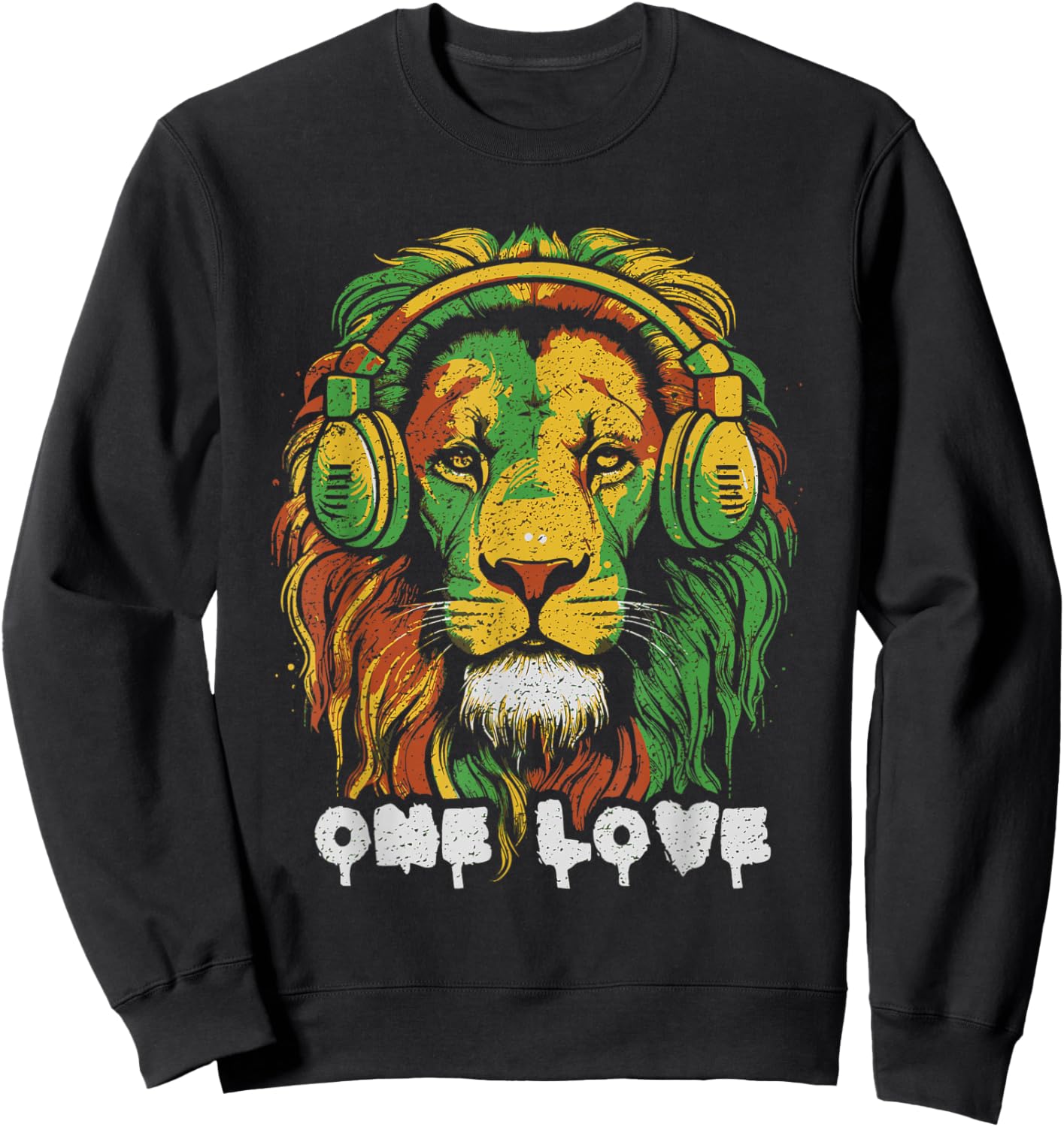 Rasta Lion Reggae Music Lion Of Judah Jamaican Pride Sweatshirt - Sweatshirt | Black