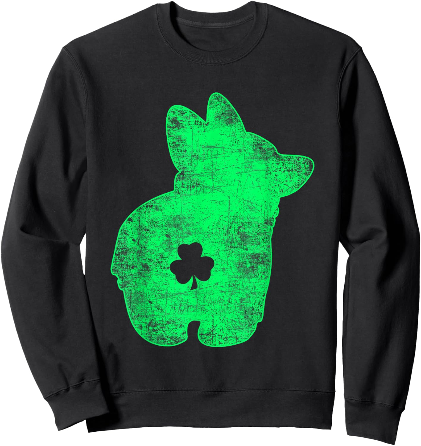 Happy St Patrick's Day Funy Saint Patricks Corgi Dog Sweatshirt - Sweatshirt | Black
