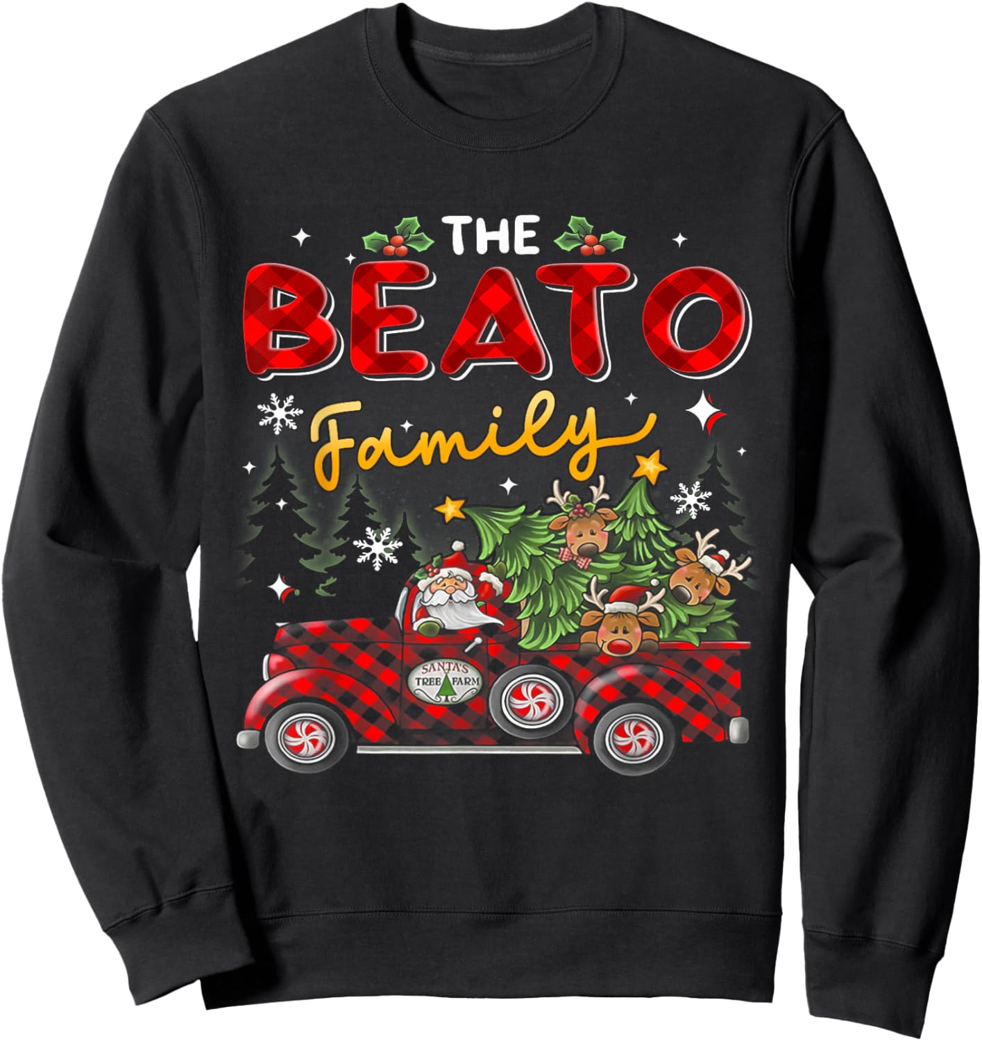 The Beato Family Christmas Matching Pajamas Group Gift Sweatshirt - Sweatshirt | Black