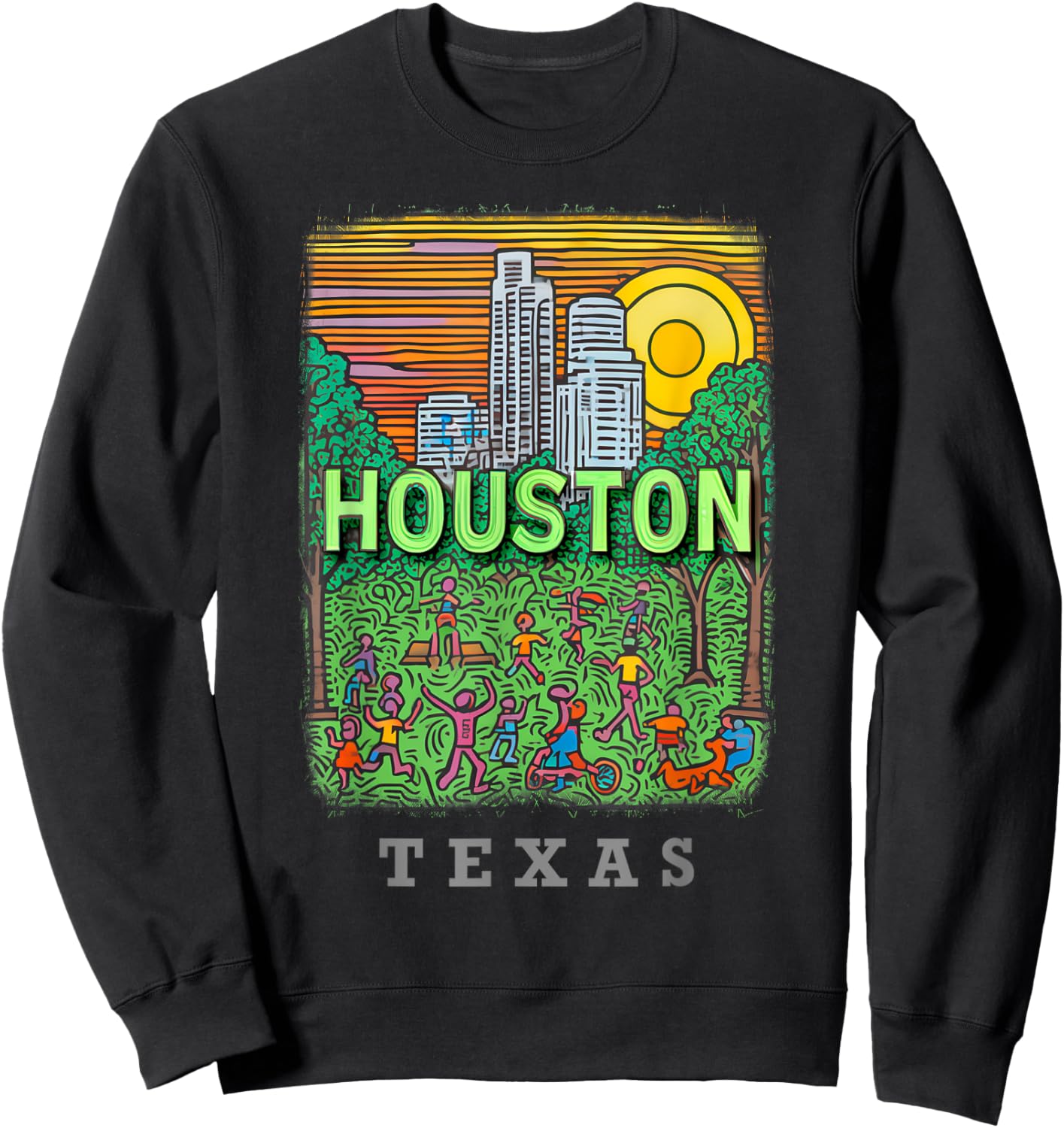Houston Texas TX Urban Oasis SD953 Sweatshirt - Sweatshirt | Black