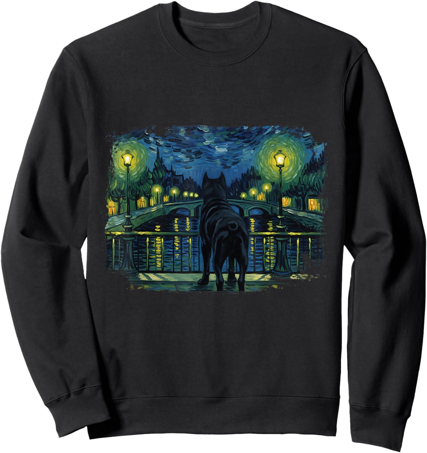 Cane Corso Italiano Retro Van Gogh Style Sweatshirt - Sweatshirt | Black