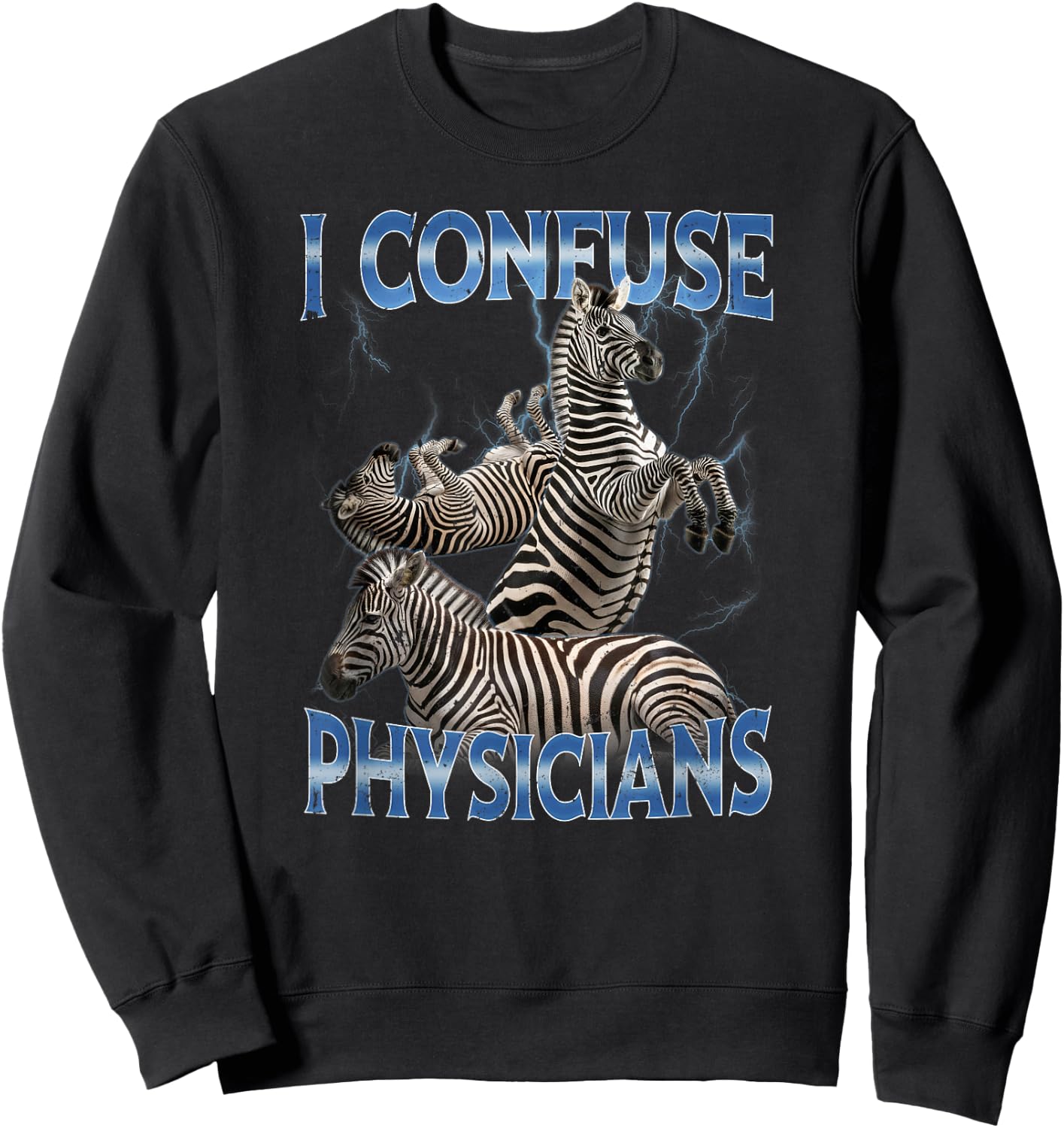 I Confuse Physicians Zebra Ribbon Rare Disease Awareness Sweatshirt - Sweatshirt | Black