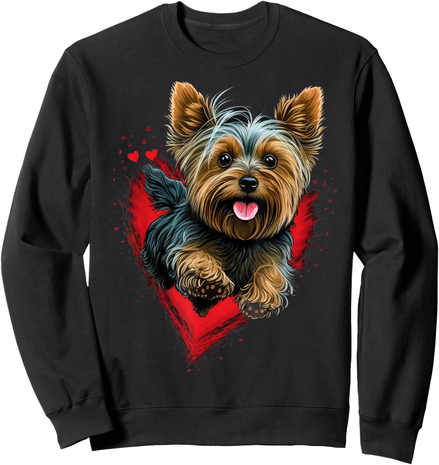 Cute Yorkshire Terrier Dog on Yorkshire Terrier Lover Sweatshirt - Sweatshirt | Black