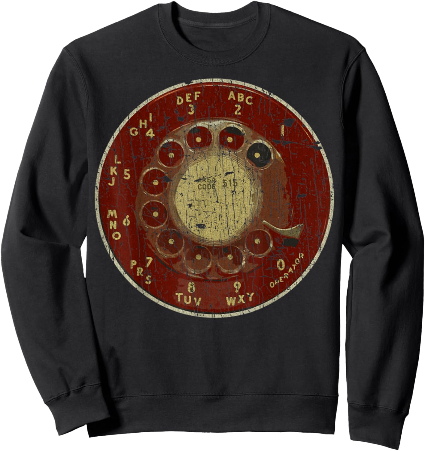 Rotary Dial 70s Vintage Retro Style Rotary Dial Phone Sweatshirt - Sweatshirt | Black