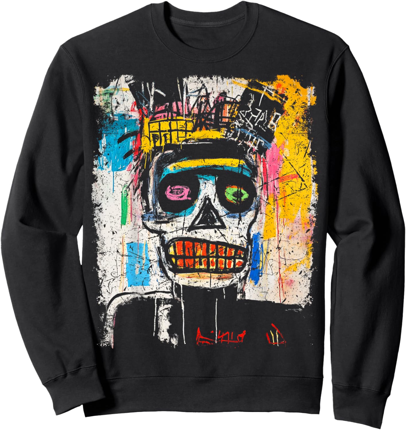 Pop Art Style 90s Men's Graffiti Sweatshirt - Sweatshirt | Black