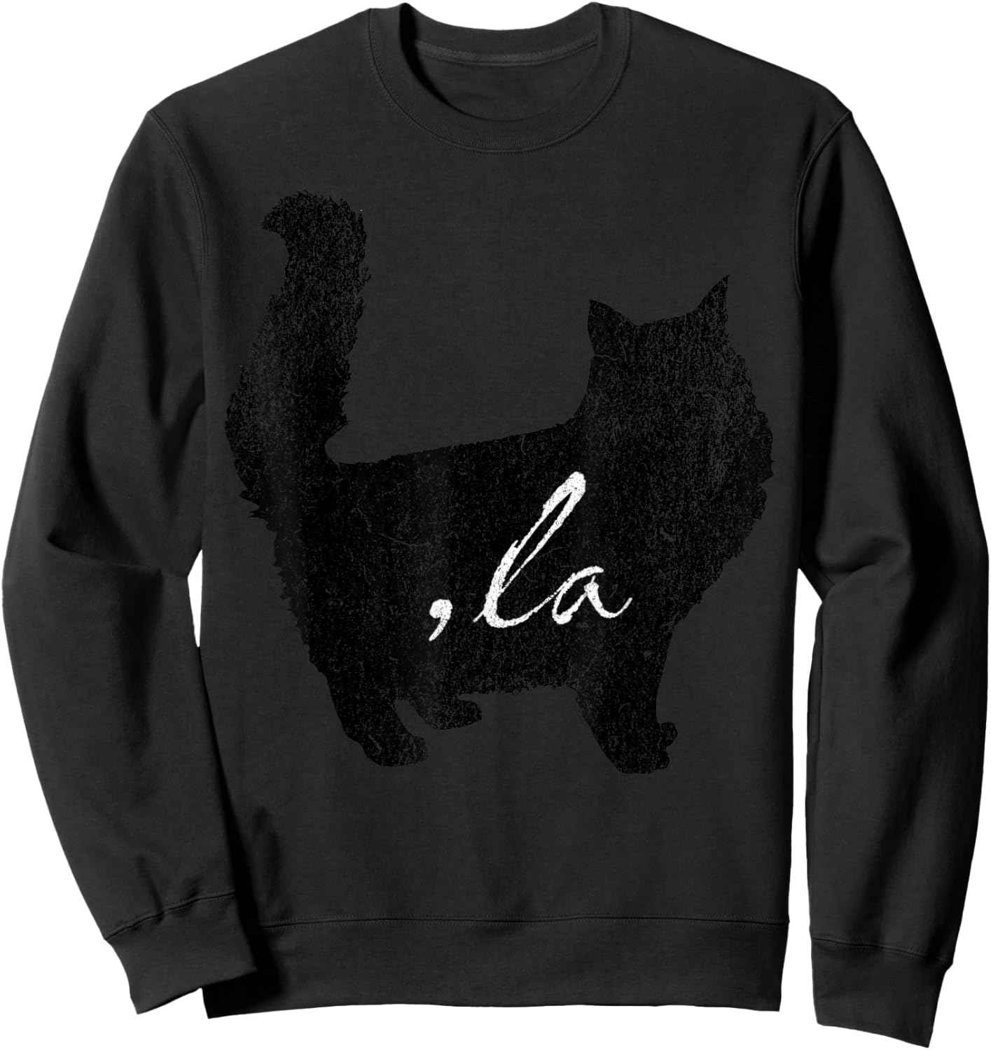 la/ Comma la/Comma la in A Black Cat Silhouette Sweatshirt - Sweatshirt | Black