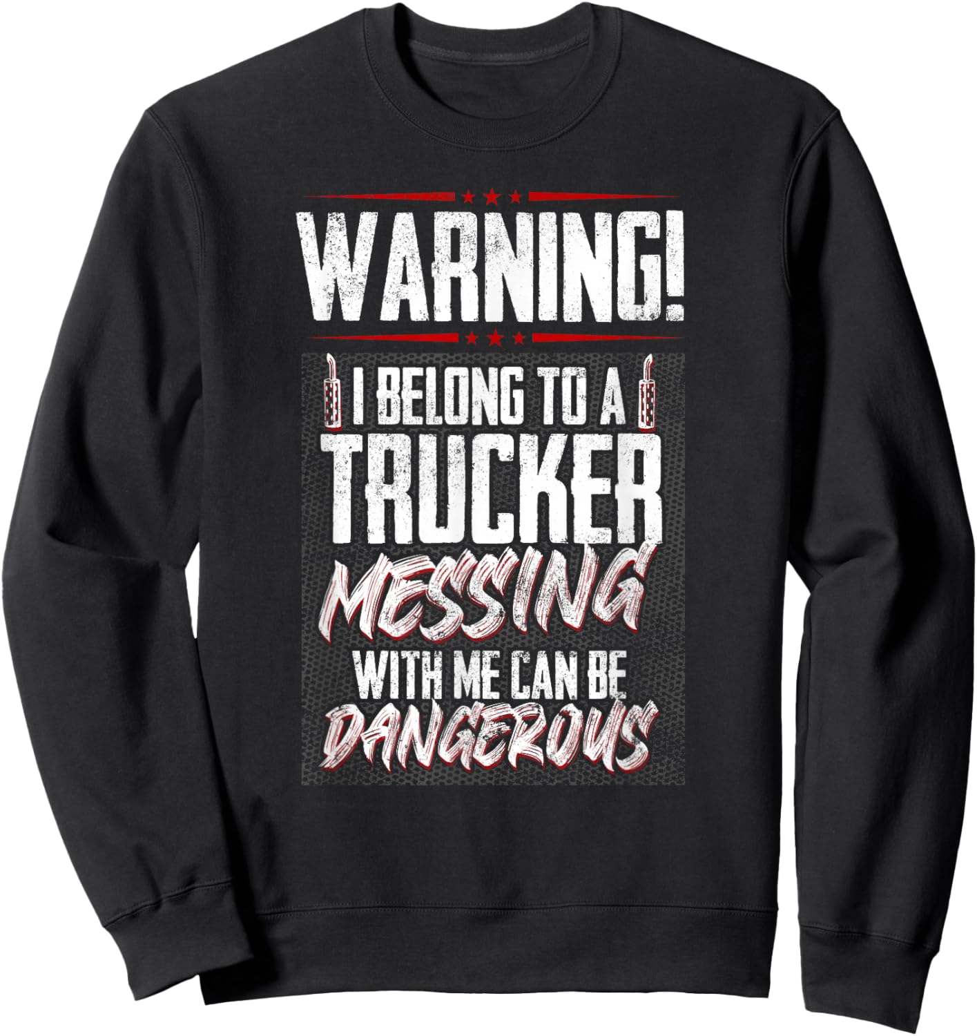 Truck Driver I Love My Trucker Wife Girlfriend Girl Sweatshirt - Sweatshirt | Black