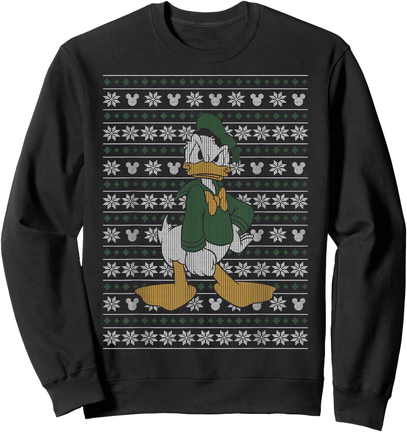 Disney Donald Duck Christmas Sweater Style Sweatshirt - Sweatshirt | Black