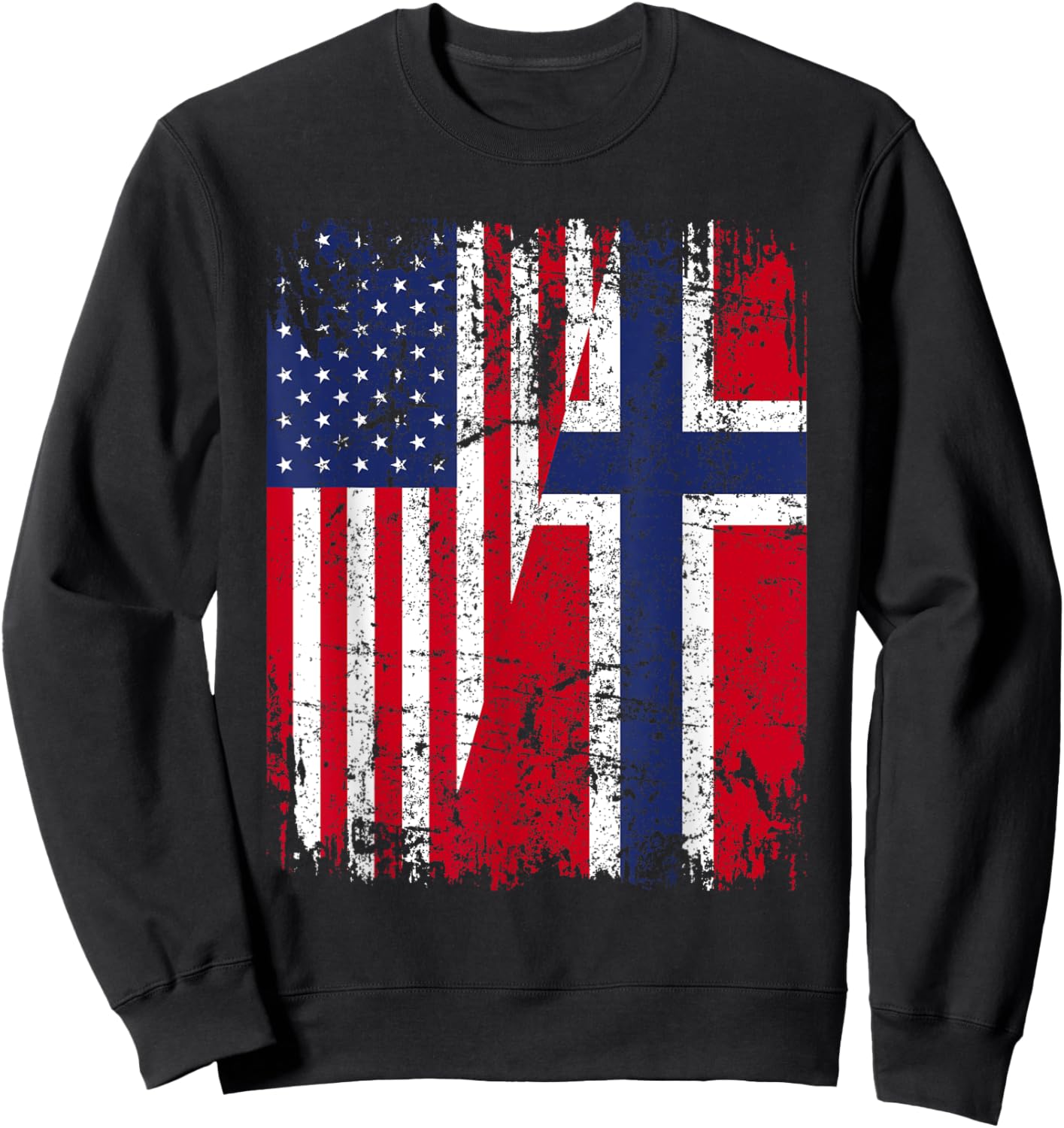 NORWEGIAN American Flag | Men Women Kids | NORWAY Sweatshirt - Sweatshirt | Black