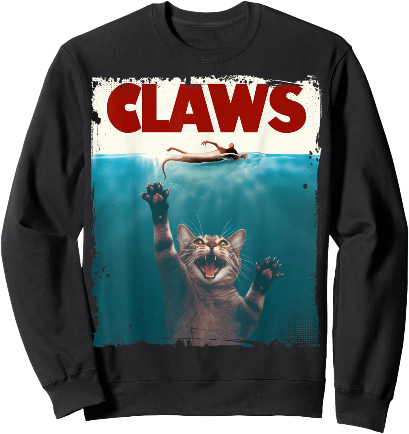 Claws Funny Cat I Love Cat Paws Cat Parody Animal Lover Sweatshirt - Sweatshirt | Black