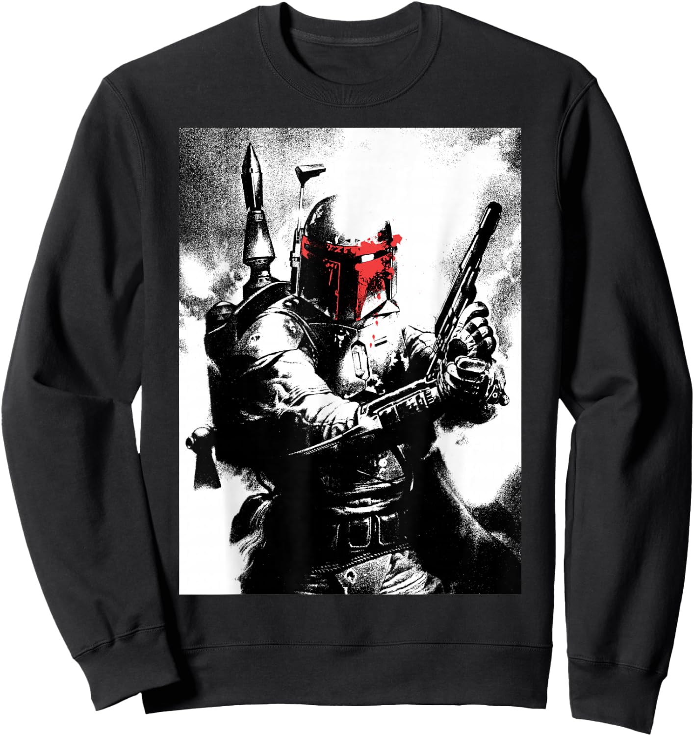 Star Wars Boba Fett Red Mask Portrait Sweatshirt - Sweatshirt | Black