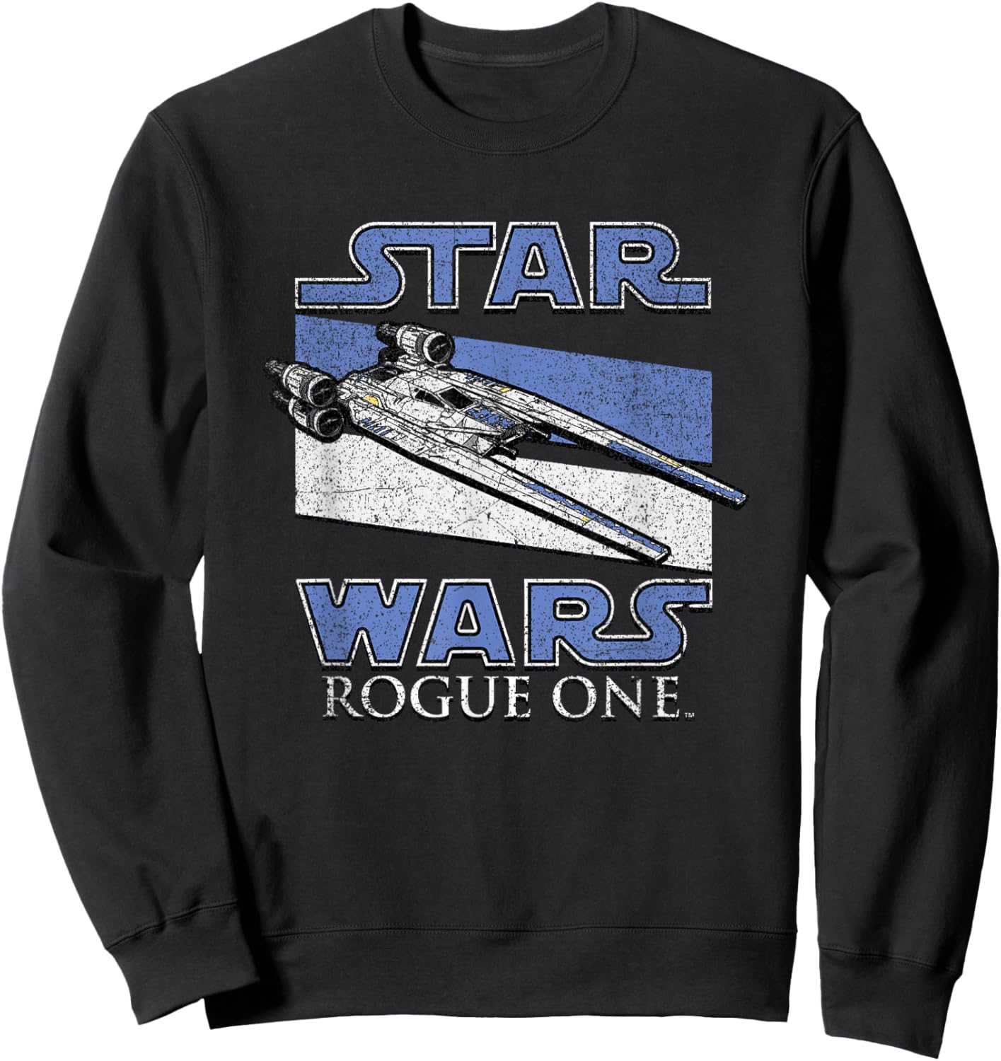 Star Wars Rogue One Iconic U-wing Fighter Distressed Poster Sweatshirt - Sweatshirt | Black