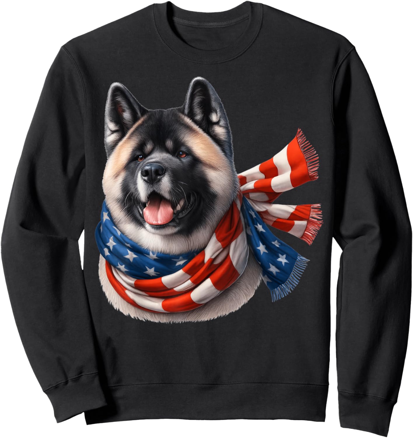 Akita American Flag Patriotic Akita Dog Lover 4th of July Men Sweatshirt - Sweatshirt | Black