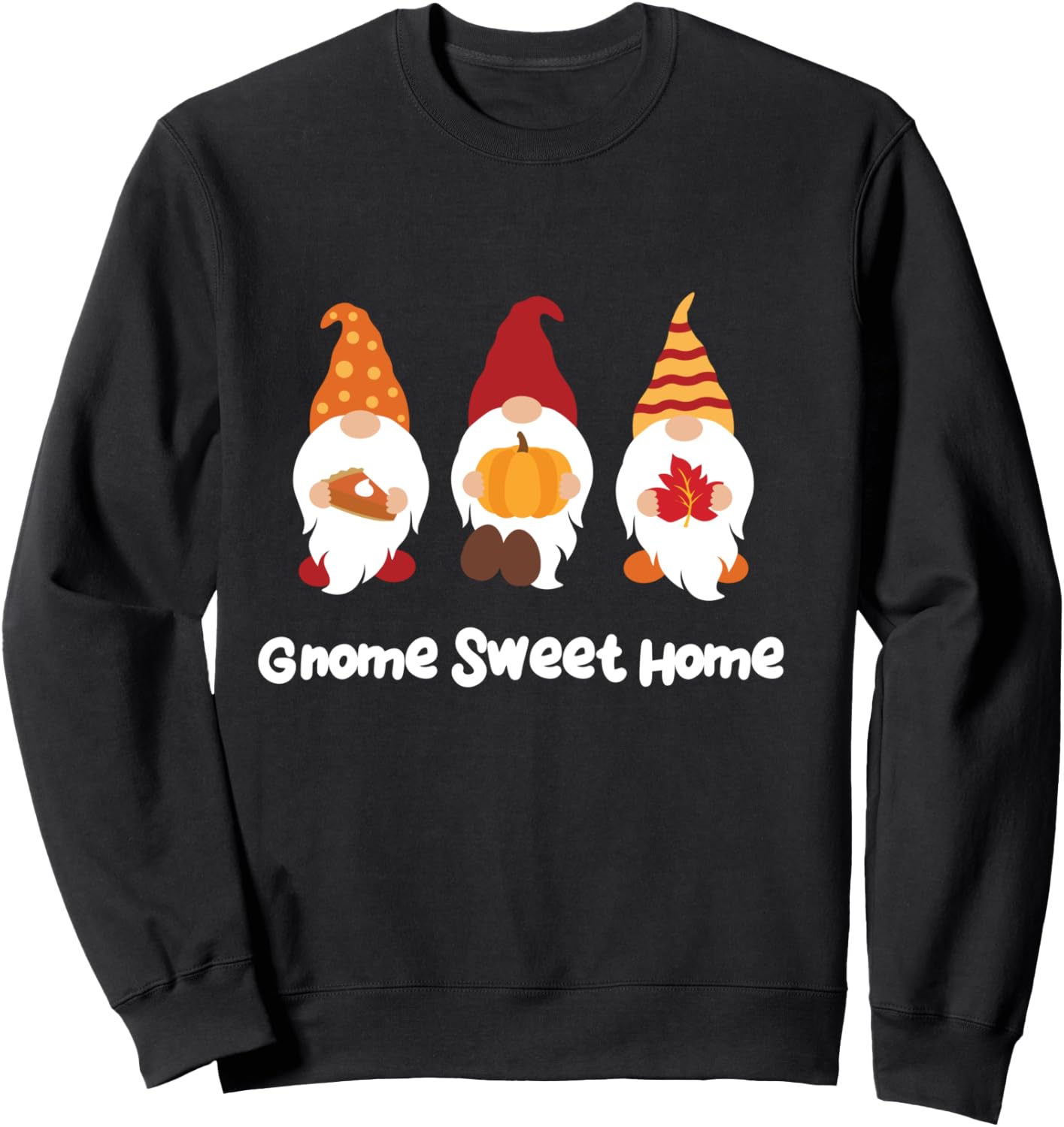 Autumn Gnome Gift Men Women Kids Thanksgiving Fall Gnome Sweatshirt - Sweatshirt | Black