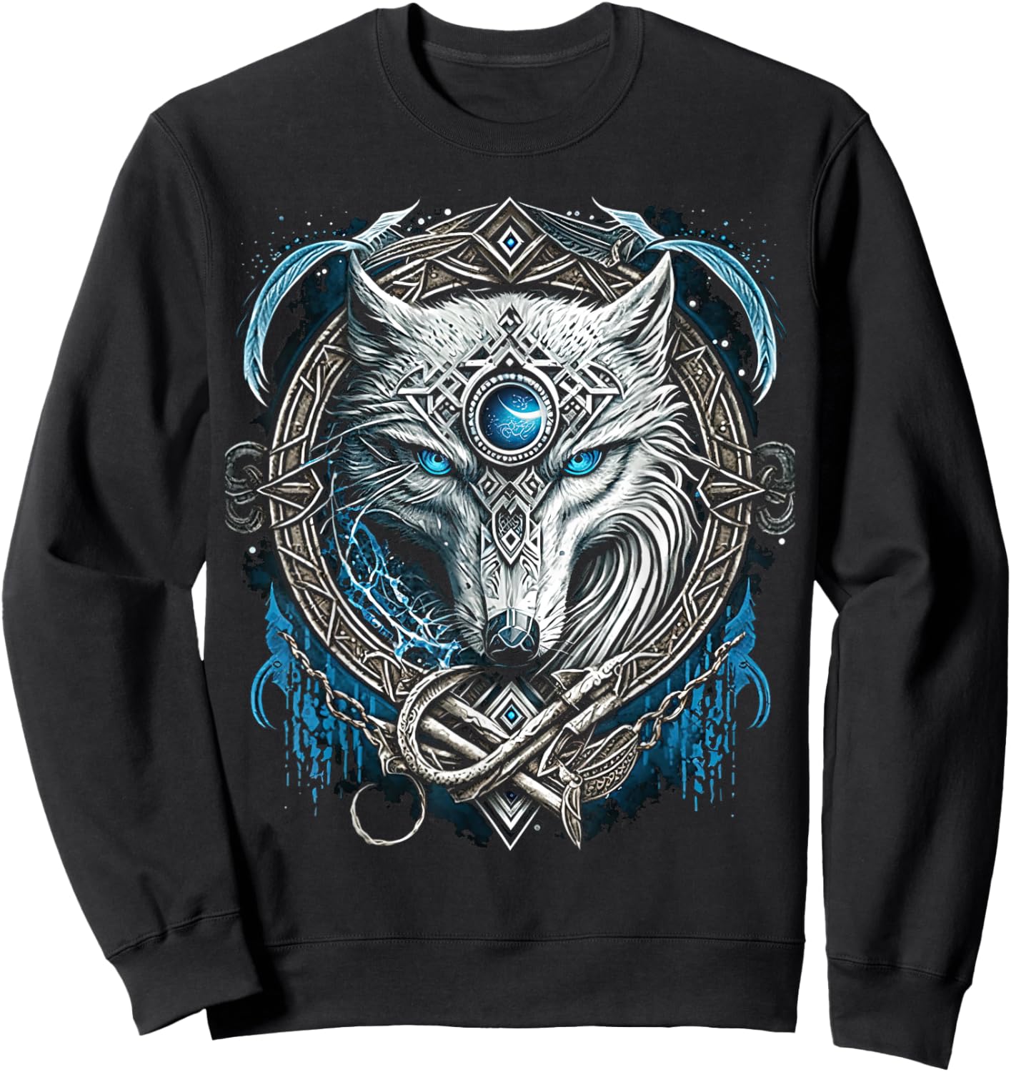 Odin's Wolf Northman Valhalla Norse Mythology Sweatshirt - Sweatshirt | Black