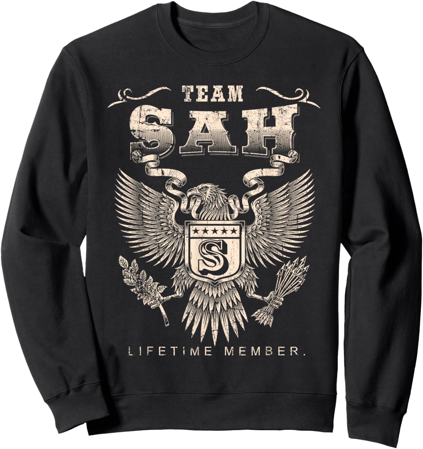Team Sah Lifetime Member - Sah Name Sweatshirt - Sweatshirt | Black