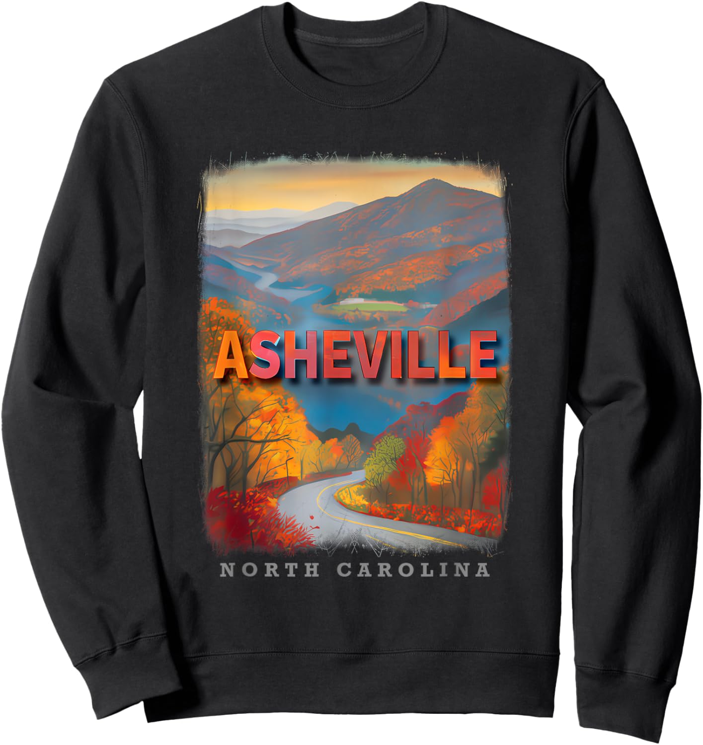 Asheville North Carolina NC Blue Ridge Beauty SD516 Sweatshirt - Sweatshirt | Black