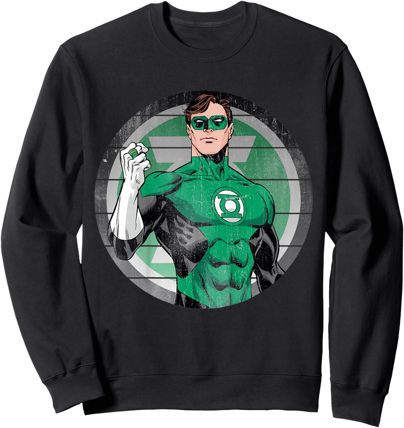 Kids DC Comics The Green Lantern Circle Striped Portrait Sweatshirt - Sweatshirt | Black