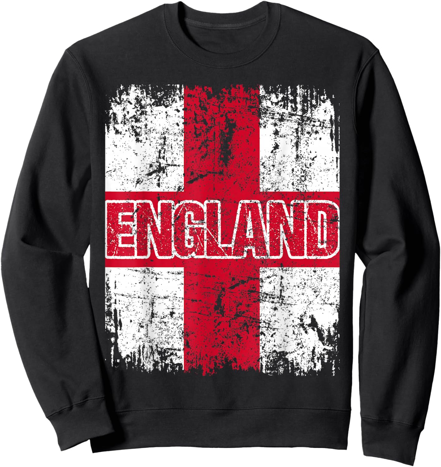 ENGLAND Flag Vintage Distressed ENGLAND Sweatshirt - Sweatshirt | Black