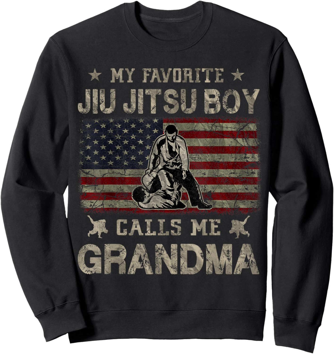 My Favorite Jiu Jitsu Boy Calls Me Grandma Mother's Day Sweatshirt - Sweatshirt | Black