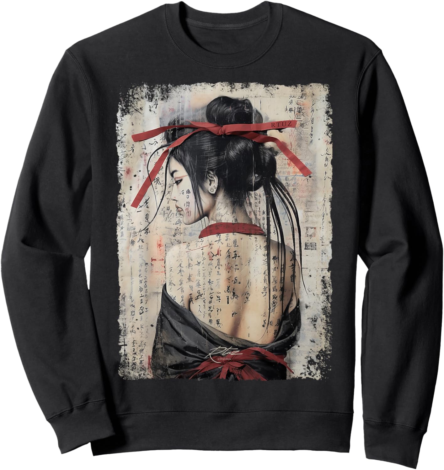 Geisha Asia Japan Woman Vintage Culture Tokyo Geisha Sweatshirt - Sweatshirt | Black