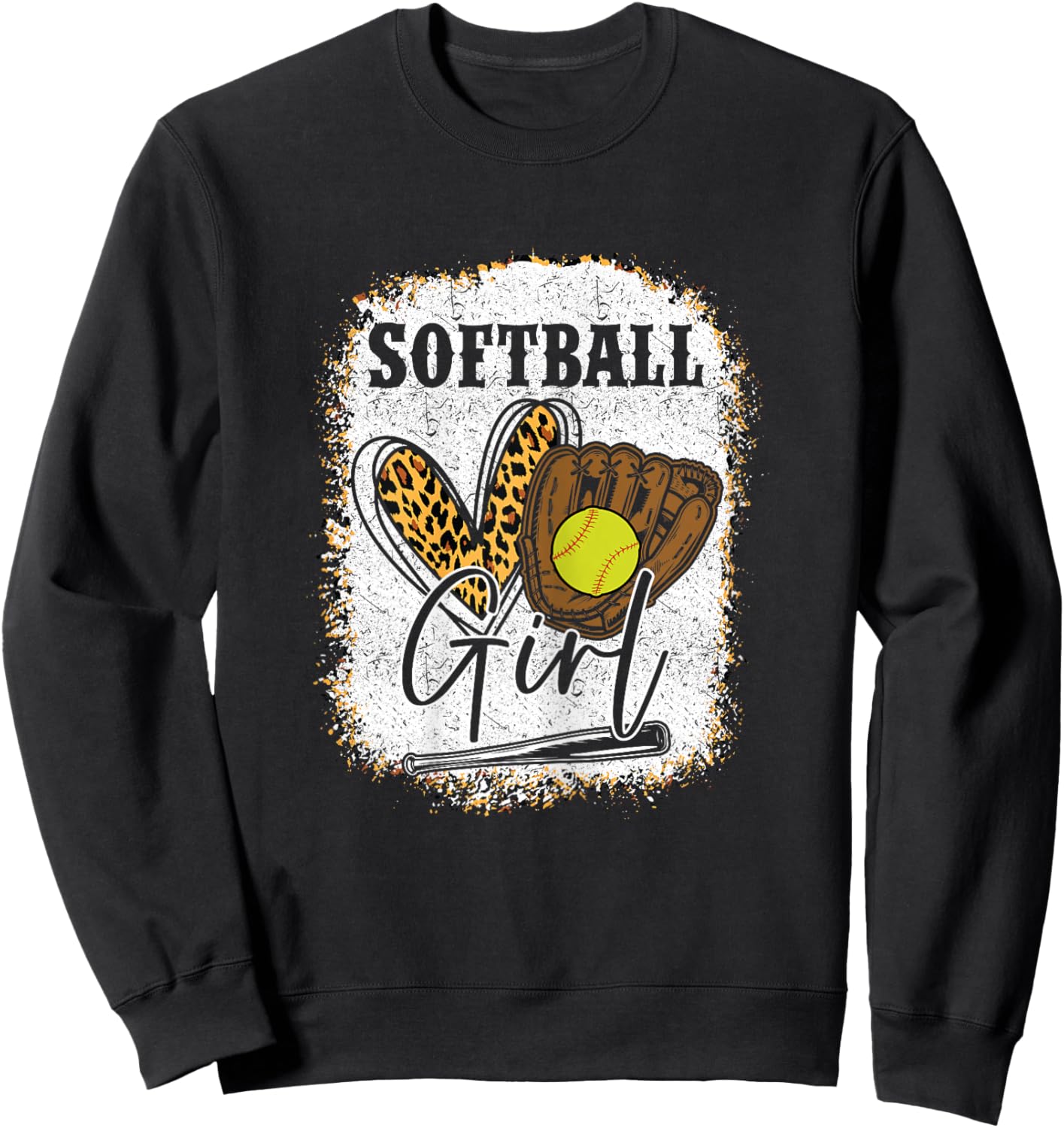 Softball Girls Softball Sweatshirt - Sweatshirt | Black