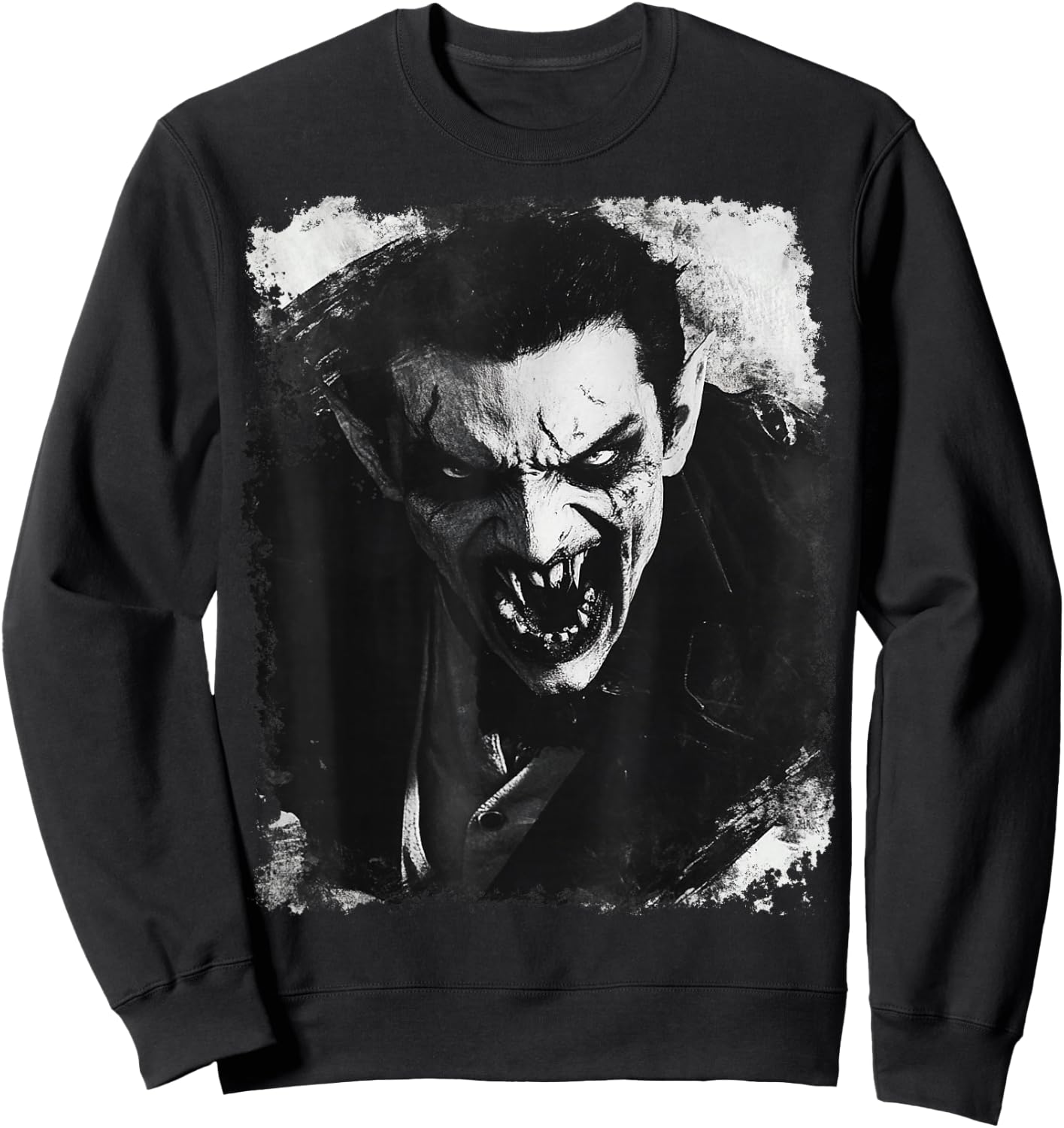 Retro Fashion Vampire Halloween Design 2025 Sweatshirt - Sweatshirt | Black