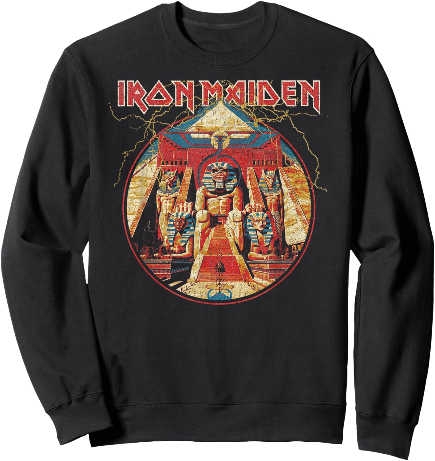 Iron Maiden Powerslave Lightning Circle Sweatshirt - Sweatshirt | Black
